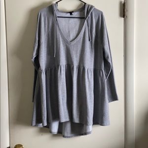 Gray babydoll hoodie
